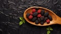 Luxurious Wall Hangings: Blackberries, Raspberries, And Elderberries In Optical Illusion Style