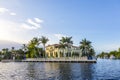 Luxurious waterfront home in Fort Lauderdale, USA. Royalty Free Stock Photo