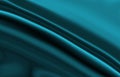 Luxurious Waves of Dark Turquoise Satin Royalty Free Stock Photo