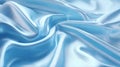 Luxurious, Wavy, Silky Blue Fabric Texture with a Subtle Iridescent Shine. Royalty Free Stock Photo