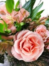 Luxurious Wedding Bouquet, Pink Roses Royalty Free Stock Photo