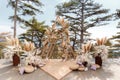 Luxurious wedding ceremony in boho style