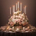 Luxurious Wedding Reception Table with Mirrored Surface