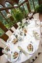 Luxurious wedding table Royalty Free Stock Photo