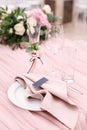 Luxurious wedding table decorationr Royalty Free Stock Photo