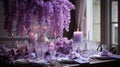 Luxurious wedding table setting with beautiful floral arrangements for an elegant event Royalty Free Stock Photo