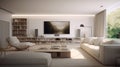 Luxurious White Living Room With Multilayered Dimensions