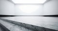Luxurious white marble steps in a minimalist gallery Royalty Free Stock Photo