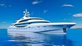 Luxurious yacht in the mexican caribbean sea