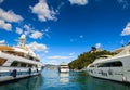 Luxurious yachts in the harbor of Portofino