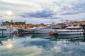 Luxurious yachts marina at sunset Cannes French Riviera