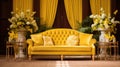 luxurious yellow event decor