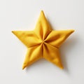 Luxurious Yellow Origami Star On White Background Royalty Free Stock Photo