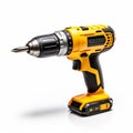 Luxurious Yellow Power Drill With Dynamic Color Schemes Royalty Free Stock Photo