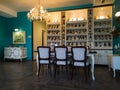 Luxuriously decorated restaurant with antique furniture