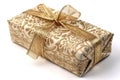 Luxuriously wrapped gift isolated on white background.