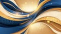 Luxury Abstract Blue and Gold Background with Geometric Motifs Royalty Free Stock Photo