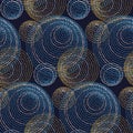 Luxury abstract circle and ring seamless pattern.