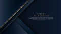 Luxury abstract dark blue overlap triangle layer background with glitter lines and shadow. Luxury and elegant style vector. Modern Royalty Free Stock Photo