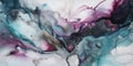 Luxury abstract fluid art painting in alcohol ink technique. Transparent waves and colorful swirls. Marble effect, painted texture