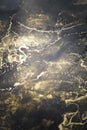 Luxury abstract fluid art painting background alcohol ink technique black and gold. Modern contemporary art Royalty Free Stock Photo