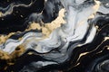 Luxury abstract fluid art painting background alcohol ink technique navy black and gold Royalty Free Stock Photo