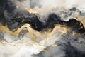 Luxury abstract fluid art painting background alcohol ink technique navy black and gold Royalty Free Stock Photo