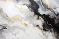 Luxury abstract fluid art painting background alcohol ink technique navy black and gold Royalty Free Stock Photo