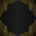 luxury abstract golden floral frame on black background design Royalty Free Stock Photo