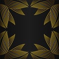 luxury abstract golden floral frame on black background design Royalty Free Stock Photo