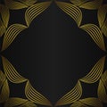 luxury abstract golden floral frame on black background design Royalty Free Stock Photo