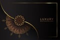 Luxury mandala background with golden strip background