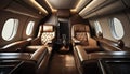 luxury airplane interior Royalty Free Stock Photo