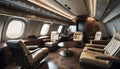 luxury airplane interior Royalty Free Stock Photo