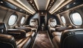 luxury airplane interior Royalty Free Stock Photo