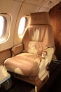 Luxury airplane interior - travelling concept Royalty Free Stock Photo