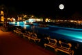 A luxury all inclusive beach resort at night Royalty Free Stock Photo