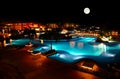 A luxury all inclusive beach resort at night Royalty Free Stock Photo