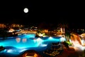 A luxury all inclusive beach resort at night Royalty Free Stock Photo