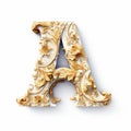 Luxury Alphabet Letter In Ornate Woodcarving Style