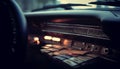 Luxury antique car cockpit shines like gold generated by AI Royalty Free Stock Photo