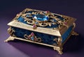 luxury antique jewelry box mockup, fantasy and mystical item, Royalty Free Stock Photo