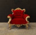 Luxury armchair with golden frames