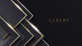 Luxury arrow Gold line Background VIP with black metal texture in 3d abstract style.