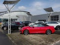 Luxury audi cabrio convertible in red: The ultimate driving machine Royalty Free Stock Photo