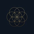 A luxury background with a golden Flower of Life Royalty Free Stock Photo