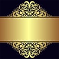 Luxury Background with royal golden Borders and Ribbon. Royalty Free Stock Photo