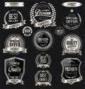 Luxury badges and labels with laurel wreath silver collection