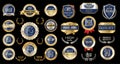 Luxury badges and labels with laurel wreath silver and gold collection
