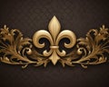 luxury banner to the left of gold lis. Royalty Free Stock Photo